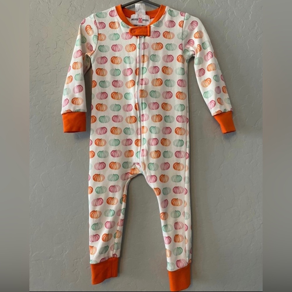 Smocked sweets pastel pumpkin layette pajamas size 24 months